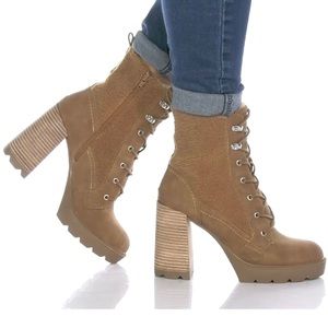 NWOT DV Dolce Vita Dixy Faux Shearling Trim Blocked Heel Platform Bootie Size9.5